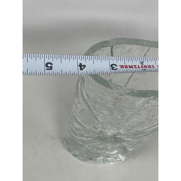 Sunburst Vase Iced Glass by Rune Strand Sea Glasbruk, 1960s Sweden MCM Crystal - Picture 10 of 11